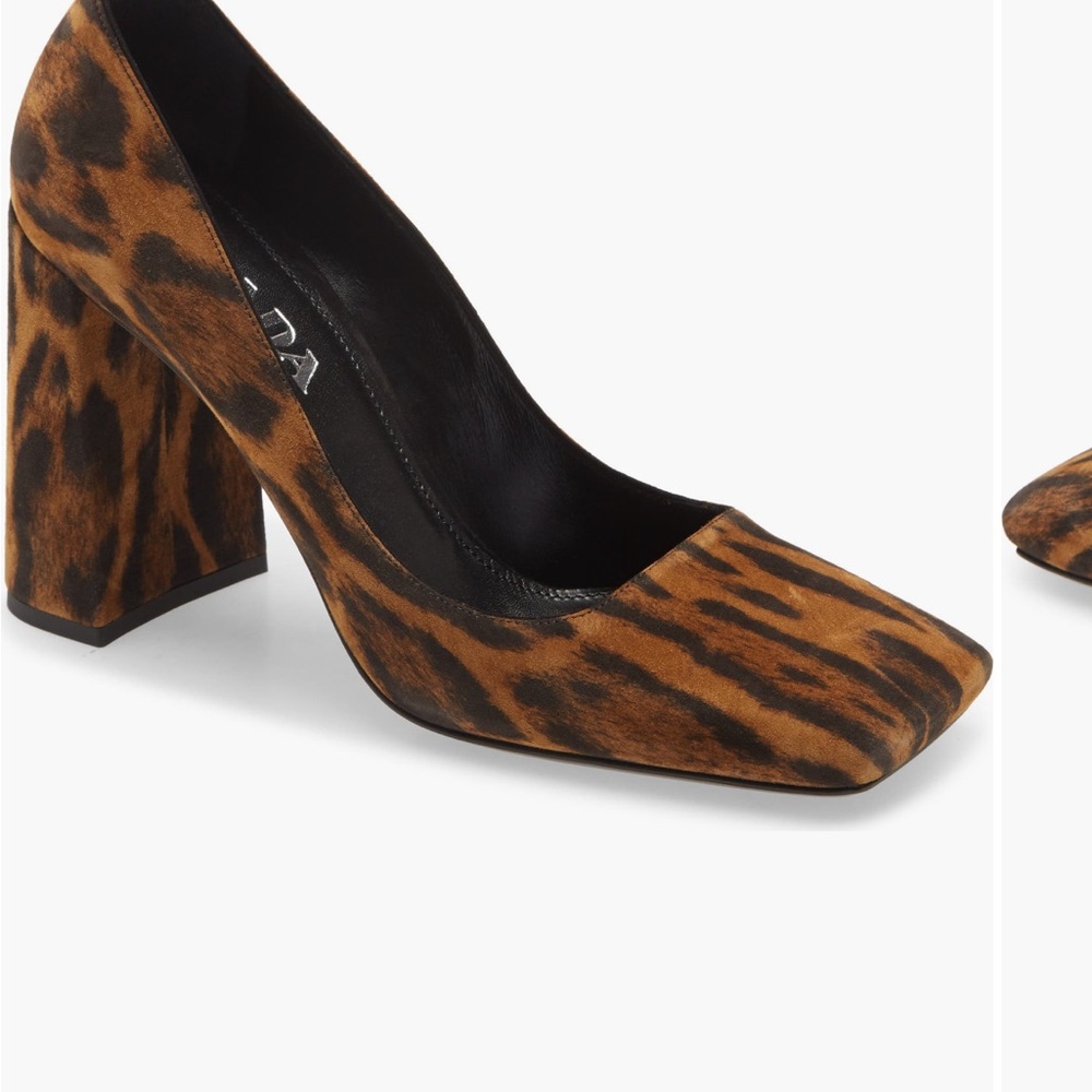 Prada Leopard Print Block Heels